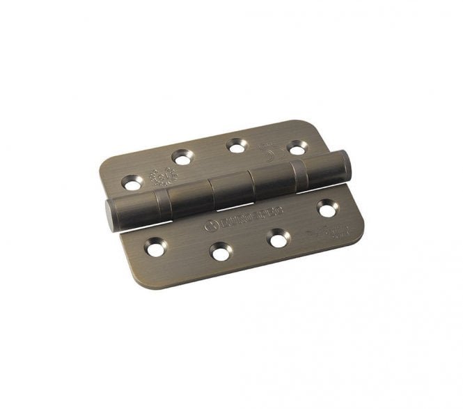 Eurospec HIN1433P 102x76mm Ball Bearing Butt Hinges (Pair) - RADIUS - Antique Brass