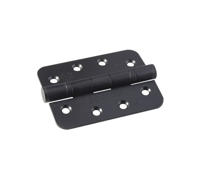 Eurospec HIN1433P 102x76mm Ball Bearing Butt Hinges (Pair) - RADIUS - Matt Black