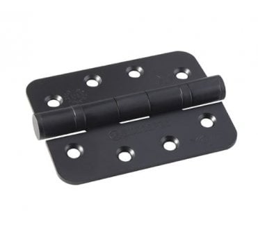Eurospec HIN1433P 102x76mm Ball Bearing Butt Hinges (Pair) - RADIUS - Matt Black