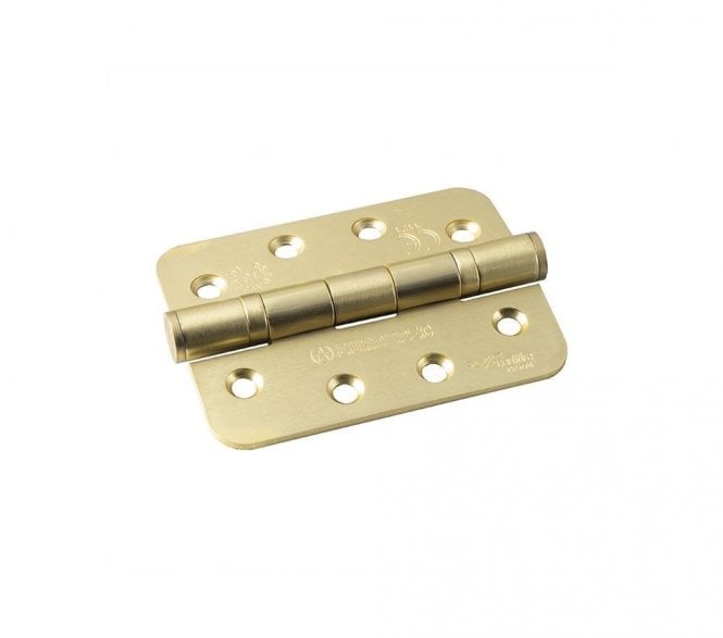Eurospec HIN1433P 102x76mm Ball Bearing Butt Hinges (Pair) - RADIUS - Satin Brass