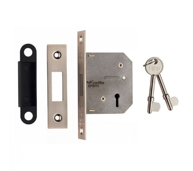 Eurospec LDE 3-Lever Mortice Deadlock - Nickel Plated