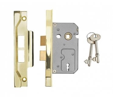 Eurospec LSE-REB Rebated 2-Lever Mortice Sashlock - Polished Brass