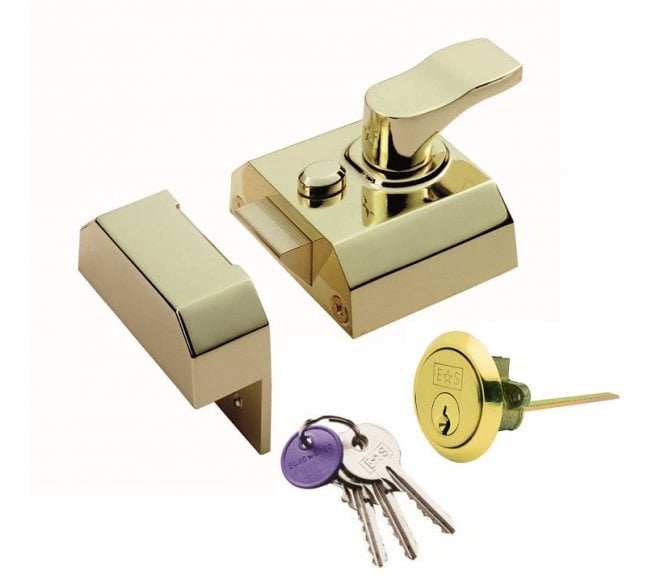 Eurospec RCN8240EB Rim Nightlatch - 60mm Wide - Polished Brass