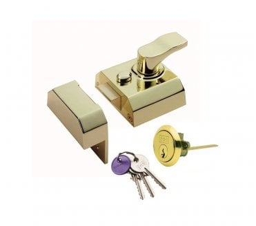 Eurospec RCN8240EB Rim Nightlatch - 60mm Wide - Polished Brass