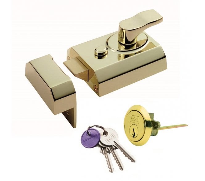 Eurospec RCN8240EB Rim Nightlatch - 90mm Wide - Polished Brass