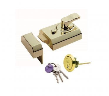 Eurospec RCN8240EB Rim Nightlatch - 90mm Wide - Polished Brass