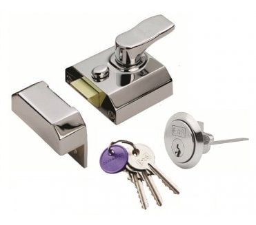 Eurospec RCN8240PC Rim Nightlatch - 60mm Wide - Polished Chrome