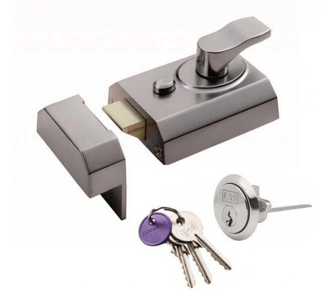 Eurospec RCN8260SC Rim Nightlatch - 90mm Wide - Satin Chrome