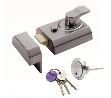 Eurospec RCN8260SC Rim Nightlatch - 90mm Wide - Satin Chrome