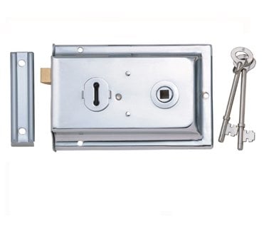 Eurospec RSE8064 Rim Lock (Flanged) - Polished Chrome
