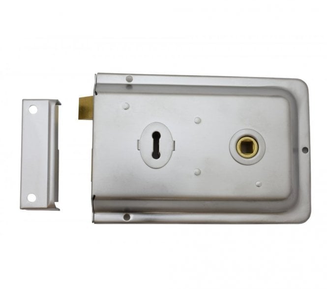 Eurospec RSE8064 Rim Lock (Flanged) - Satin Chrome