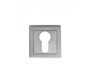 Eurospec SSE1405 Euro Profile Square Escutcheon - Satin/Polished Stainless