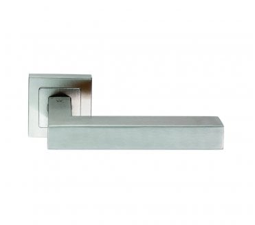 Eurospec SSL1401 Door Handle On Square Rose - Satin Stainless Steel