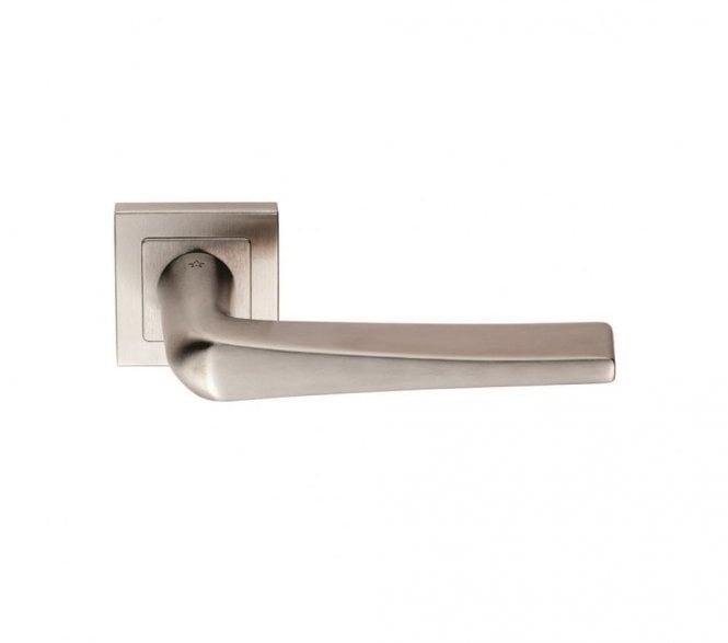 Eurospec SSL1404 Door Handle On Square Rose - Satin Stainless Steel