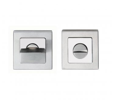 Eurospec SST1415 Square Bathroom Turn & Release - Satin/Polished Stainless
