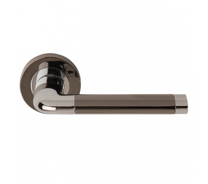 Excel Hardware 3570 Argo Door Handle On Rose - Black Nickel/Polished Chrome