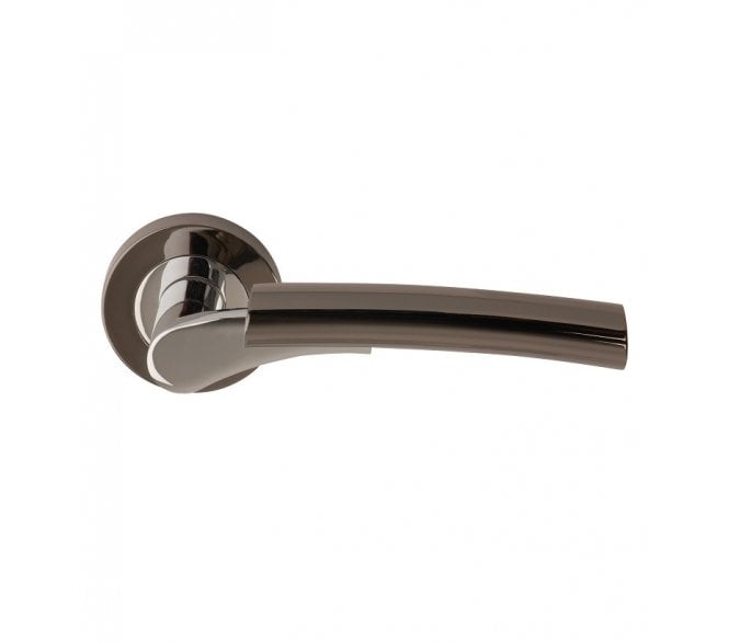 Excel Hardware 3575 Ultimo Door Handle On Rose - Black Nickel/Polished Chrome