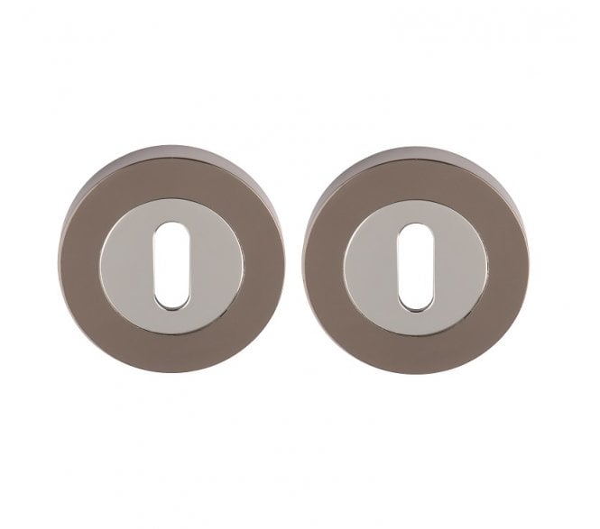 Excel Hardware 3576 Keyhole Escutcheons (Pair) - Black Nickel/Polished Chrome