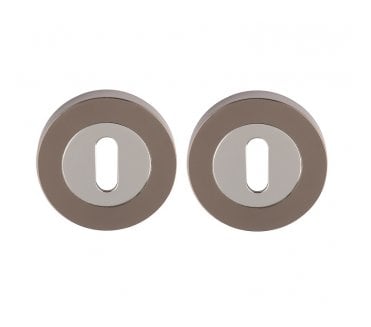 Excel Hardware 3576 Keyhole Escutcheons (Pair) - Black Nickel/Polished Chrome