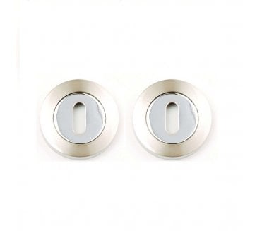 Excel Hardware 3621 Keyhole Escutcheons (Pair) - Polished Chrome/Satin Nickel