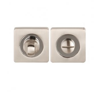 Excel Hardware 3622-SQ Square Bathroom Turn & Release - Polished Chrome/Satin Nickel