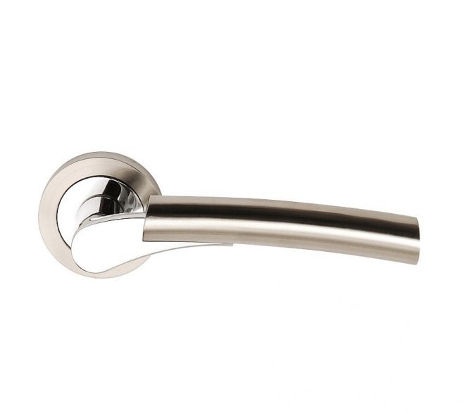Excel Hardware 3650 Ultimo Door Handle On Rose - Satin Nickel/Polished Chrome