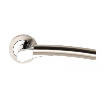Excel Hardware 3650 Ultimo Door Handle On Rose - Satin Nickel/Polished Chrome