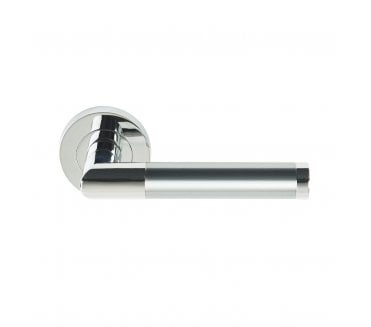 Excel Hardware 3675 Athena Door Handle On Rose - Satin Nickel/Polished Chrome