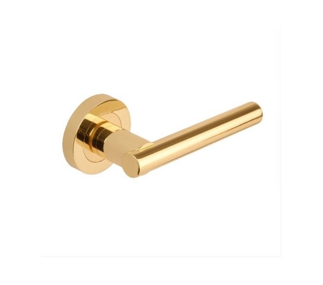 Excel Hardware 3688 Sultan Door Handle On Rose - Polished Brass