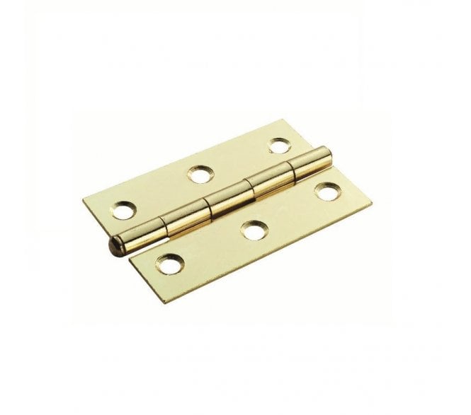 Excel Hardware 76mm 1840 Steel Butt Hinges (Pair) - Electro Brassed
