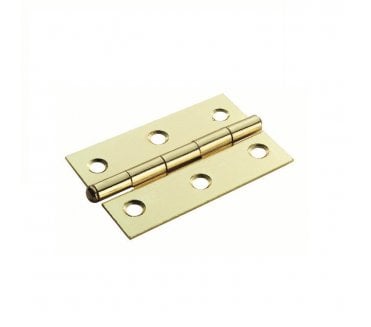 Excel Hardware 76mm 1840 Steel Butt Hinges (Pair) - Electro Brassed