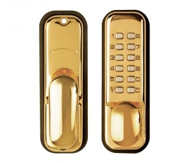 Excel Hardware Push Button Combination Lock (Easy Code Change) - Polished Brass