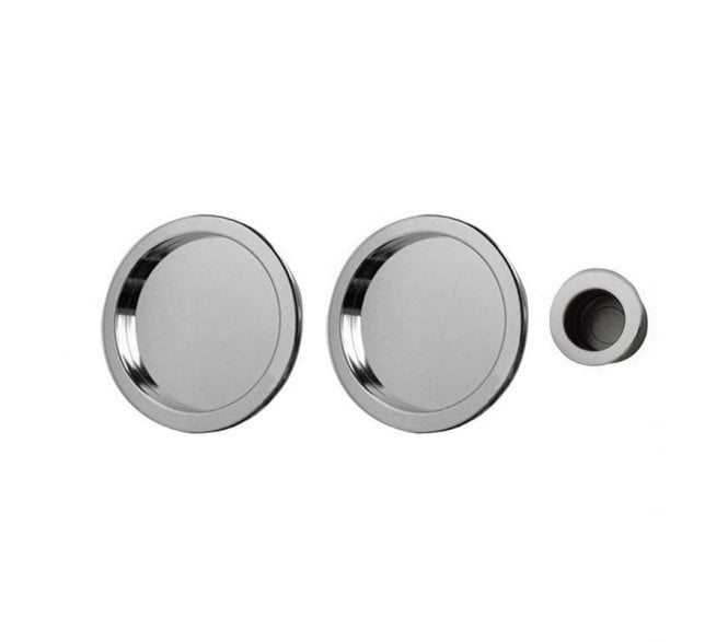 Excel Hardware Round Sliding Flush Pull Set (Pair) - Polished Chrome