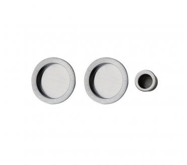 Excel Hardware Round Sliding Flush Pull Set (Pair) - Satin Chrome