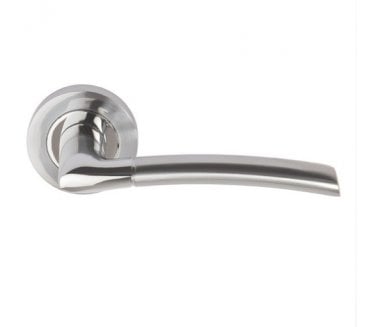 Excel Hardware XL3843 Plus Door Handle on Rose - Satin Chrome/Polished Chrome