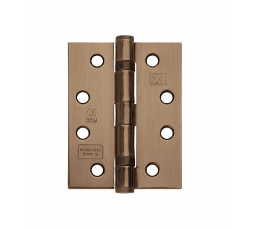 Excel Hardware XL869 102x76mm Ball Bearing Butt Hinges (Pair) - Antique Brass