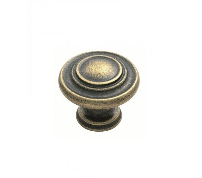 Fingertip Design FTD515 Traditional Lined Cabinet Knob 34mm - Antique Brass
