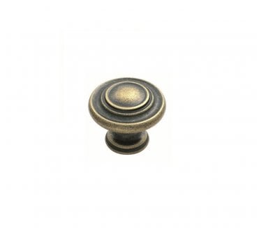 Fingertip Design FTD515 Traditional Lined Cabinet Knob 34mm - Antique Brass