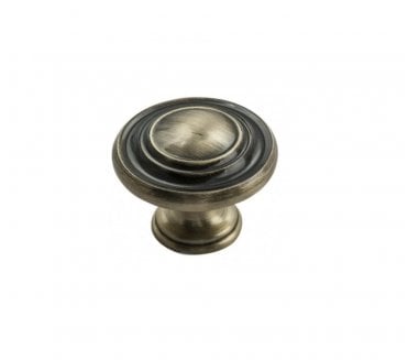 Fingertip Design FTD515 Traditional Lined Cabinet Knob 34mm -Antique Burnished Brass