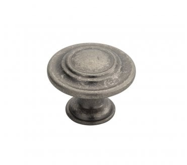 Fingertip Design FTD515 Traditional Lined Cabinet Knob 34mm - Pewter Effect
