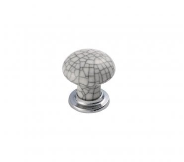 Fingertip Design FTD630 Porcelain Crackle Cabinet Knob - Polished Chrome/Midnight Crackle, 35mm