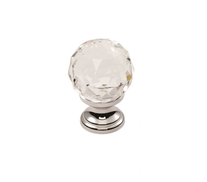 Fingertip Design FTD670 Faceted Lead Crystal Cabinet Knobs - Polished Chrome
