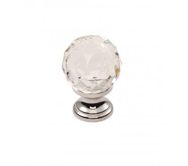 Fingertip Design FTD670 Faceted Lead Crystal Cabinet Knobs - Polished Chrome