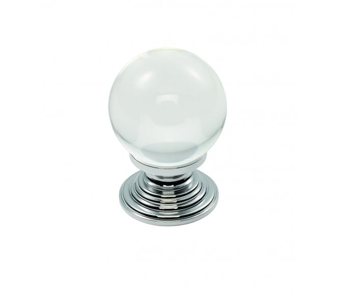 Fingertip Design FTD690 Crystal Ball Cabinet Knob 27mm - Polished Chrome