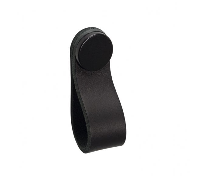 Flexa Leather Loop Cabinet Pull 70x22mm - Black/Black