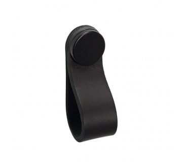 Flexa Leather Loop Cabinet Pull 70x22mm - Black/Black
