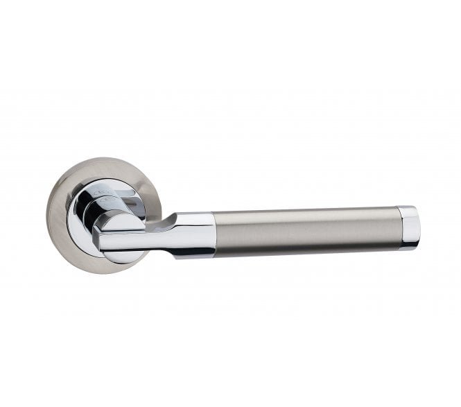 Fortessa Castille Satin Nickel/Polished Nickel Door Handle On Rose