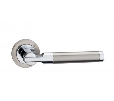 Fortessa Castille Satin Nickel/Polished Nickel Door Handle On Rose