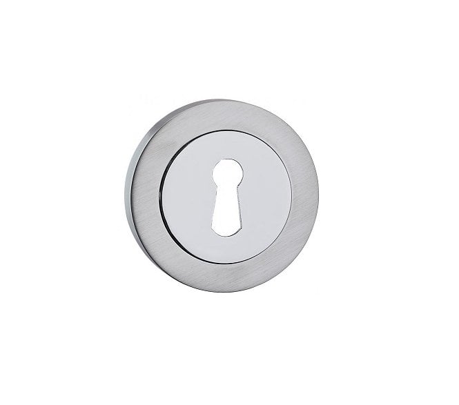 Fortessa FESC Round Designer Escutcheons (Pair)  - Satin Chrome/Polished Chrome