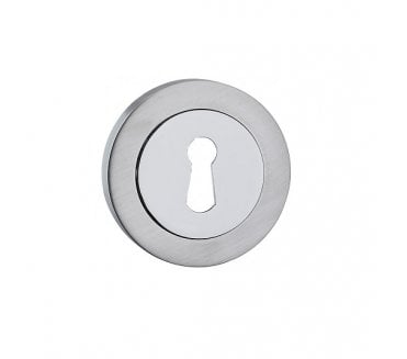 Fortessa FESC Round Designer Escutcheons (Pair)  - Satin Chrome/Polished Chrome